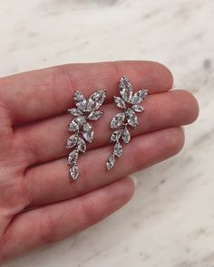 Walk Down The Aisle, Free Style, Cz Earrings, Floral Vine, Earrings Long, Brides And Bridesmaids, Indian Jewellery, Wedding Earrings, Bridal Earrings