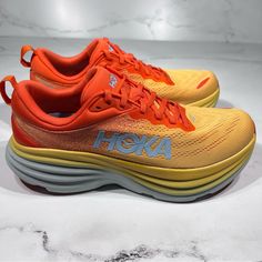 Hoka One One Bondi 8 Puffin’s Bill Amber Yellow Athletic Running Sneakers Nwt Msrp $170 Mens Size: 9.5 D Brand New Never Worn With Out Shoe Box Accepting Offers Orange Trail Running Shoes With Rubber Sole, Orange Sneakers With Boost Midsole For Trail Running, Red Low-top Trail Running Shoes With Rubber Sole, Orange Trail Running Sneakers With Boost Midsole, Dynamic Orange Running Shoes With Rubber Sole, Orange Running Shoes With Abzorb Midsole, Multicolor Sneakers With Rubber Sole For Trail Running, Multicolor Trail Running Sneakers With Rubber Sole, Orange Lace-up Trail Running Shoes With Rubber Sole