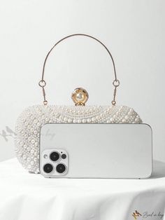 Bird in Bag - Ornate Pearl Embellished Evening Bag, Exuding Elegance, European And American Design, Exquisite Clutch Purse For Sophisticated Dinners And Formal Events Elegant Rectangular Evening Bag With Pearl Embroidery, Glamorous Bags With Pearl Embroidery, Elegant Evening Bag With Pearl Embroidery, Glamorous Rectangular Bag With Pearl Embroidery, Handheld Bags With Pearl Embroidery For Party, Chic Embellished Bag For Wedding, Handheld Pearl Embroidery Bag For Party, Handheld Pearl Embroidered Party Bags, Handheld Party Bag With Pearl Embroidery