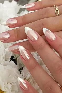 French Nail Designs Almond, Casual Nails, Short Acrylic Nails Designs, Bridal Nails, Elegant Nails