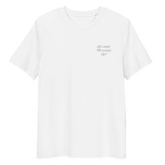 Embrace timeless style with our "Let's Make This Moment Last" embroidered t-shirt. Crafted from high-quality, soft cotton, this t-shirt offers a comfortable fit that's perfect for any occasion. The minimalist yet elegant embroidery on the front serves as a reminder to cherish every moment. Cotton T-shirt With Embroidered Text And Relaxed Fit, Relaxed Fit Short Sleeve T-shirt With Embroidered Graphics, Relaxed Fit T-shirt With Embroidered Graphics And Short Sleeves, Relaxed Fit T-shirt With Embroidered Graphics, Graphic Tee With Embroidered Text Short Sleeve, Basic Short Sleeve T-shirt With Embroidered Graphics, Relaxed Fit Graphic Tee With Embroidered Text, Embroidered Relaxed Fit T-shirt For Streetwear, Classic Cotton Top With Embroidered Graphics