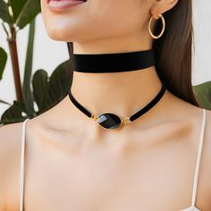 Only the choker Elevate your style with our Elegant Velvet Choker Collar Necklace, a timeless piece that adds a touch of sophistication to any outfit. Crafted from luxurious velvet, this choker is designed to provide comfort while making a bold fashion statement. Only the choker Length:  30 + 10 cm 11.8 + 3.93 in Features: Luxurious Velvet: Soft and comfortable, perfect for all-day wear. Versatile Design: Pairs beautifully with other jewelry pieces, enhancing your personal style. Adjustable Fit: Easily customize the length for a perfect fit. Elegant Clasp: Secure and easy to fasten, adding to its refined look. Why You'll Love It: This choker is not just an accessory; it's a statement. Whether you're dressing up for a special occasion or adding a chic touch to your everyday ensemble, this v Trendy Adjustable Choker For Formal Occasions, Adjustable Trendy Choker For Formal Occasions, Chic Adjustable Choker With Clavicle Chain, Chic Clavicle Chain Choker, Chic Adjustable Clavicle Chain Choker, Adjustable Choker For Formal Occasions, Elegant Choker, Choker Collar Necklace, Velvet Choker