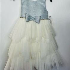 Beautiful American Princess Dresses For All Occasion. Zipper Closure On Back And Strings To Tie And Bow. White Tiered Tutu Dress For Spring, White Princess Style Tiered Dress, White Tiered Dress For Dress-up, White Holiday Dress For Spring Dress-up, White Holiday Dress For Spring Events, Princess Dress Pink, Girls Floral Dress, American Princess, Wedding Girl