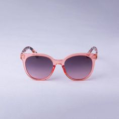 Women's Two-Toned Tortoise Shell Preppy Round Sunglasses - A New Day™ Pink Casual Glass Sunglasses For Summer, Beach Sunglasses With Tortoiseshell Gradient Lenses, Trendy Tortoiseshell Sunglasses For Vacation, Tortoiseshell Sunglasses For Beach And Summer, Tortoiseshell Sunglasses With Uva Protection For Summer, Tortoiseshell Sunglasses With Mirrored Lenses For The Beach, Tortoiseshell Sunglasses With Mirrored Lenses For Beach, Summer Tortoiseshell Sunglasses With Uva Protection, Casual Tortoiseshell Sunglasses With Mirrored Lenses