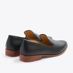 A classic smoking shoe with modern sensibility. She’s minimalist yet sophisticated, offering effortless elegance and comfort anywhere you need to go. | Everyday Slip On Loafer Size 7 Modern Slip-on Tassel Loafers For Business Casual, Timeless Slip-on Loafers With Removable Insole, Modern Business Slip-ons With Contrast Sole, Modern Tassel Loafers With Round Toe For Business, Formal Flats With Rubber Sole And Plain Toe, Elegant Slip-on Oxfords With Contrast Sole, Classic Flat Slip-ons For Business, Classic Leather Sole Flat Loafers, Classic Flat Loafers With Leather Sole