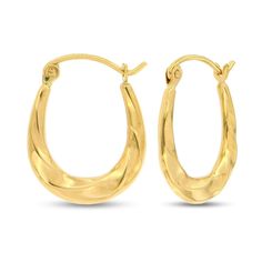 Classic and fabulous, these stamped fashion hoop earrings for her are crafted of 14K yellow gold and secure with hinged backs. Gold Hinged Huggie Earrings For Formal Occasions, Anniversary Yellow Gold Hinged Hoop Earrings, Elegant Huggie Hoop Earrings With Hinge, Formal Hinged Hoop Huggie Earrings, Formal Gold Hinged Hoop Earrings, 14k Gold Hinged Huggie Hoop Earrings, Elegant Hinged Huggie Hoop Earrings, 14k Gold Hinged Hoop Earrings For Formal Occasions, Yellow Gold Small Hoop Hinged Earrings