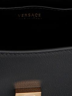 Leather handbag embellished with contrast gold and metal 'Medusa' leather handbag, top handle, leather and removable chain shoulder strap.VERSACE'Medusa' handbagW 20 x H 17 x D 10 cm Top Designer Brands, High End Fashion, Leather Handbag, Fashion Item, Top Handle, Leather Handbags, Calf Skin, Metallica, Versace