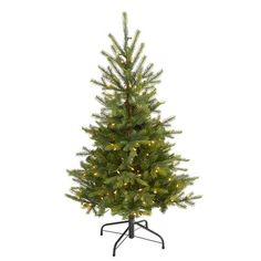 Create an evergreen Christmas setting in your home or office this holiday with the help of this artificial Christmas tree. Easy to set up and entirely maintenance-free, this sparse-by-design artificial Christmas tree boasts a tiered silhouette of evergreen foliage. This impressive artificial Christmas tree will create a picture-perfect holiday setting, year after year. The Holiday Aisle® Size: 4' H The Holiday Aisle® Spruce Artificial Christmas Tree with Clear Lights - Christmas Trees in Green | Size 4' H | Birch Lane Christmas Tree Easy, Christmas Tree Clear Lights, Natural Decorations, Burlap Christmas Tree, Spruce Christmas Tree, Spruce Tree, Christmas Greenery, Artificial Trees, Metal Tree