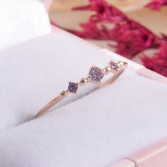 Rose gold small amethyst promise ring, Womens gold amethyst ring, Delicate promise ring for her, Unique amethyst ring, Dainty amethyst ring WE OFFER UNLIMITED PERIOD INSTALLMENTS PLAN This is a beautiful, stunning, feminine ring that works well for all occasions, styles, and ages. You will love it! Ring information: Stones: Amethyst Approximate size: 2.5mm (1 stone) Approximate size: 1.5mm (2 stones) Metal type: Gold Metal stamp: 14k Gold Installment Payments We offer installment payments for an Rose Gold Amethyst Birthstone Ring For Promise, Rose Gold Amethyst Birthstone Promise Ring, Purple Diamond Ring With Rose Cut For Gift, Gift Purple Sapphire Ring With Rose Cut Diamonds, Rose Gold Amethyst Ring For Promise, Purple Sapphire Ring With Rose Cut Diamonds As Gift, Purple Rose Cut Diamond Ring As A Gift, Purple Birthstone Promise Ring In 14k Gold, Fine Jewelry Amethyst Promise Ring With Rose Cut Diamonds