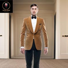 This is a Classy 2 Piece Suit by  GoldenFashionStore /crafted from high quality fabric and imported materials. Our products are handcrafted by experienced tailors who make sure the that the stitching is precise, lining is proper and the overall product is sturdy enough to not go out of shape for more than a few years. Also all our products have extra margins in their length, sleeves, sides so it's easily alterable if your size changes after some time. To see more available colours and designs in Tailored Velvet Suit For Formal Occasions, Velvet Notch Lapel Suit For Evening, Formal Velvet Tuxedo With Suit Collar, Elegant Velvet Suit With Suit Collar, Elegant Velvet Suits With Suit Collar, Velvet Tuxedo With Suit Collar For Semi-formal Events, Velvet Tuxedo Style Blazer For Semi-formal Events, Elegant Velvet Suits For Black-tie Events, Winter Velvet Tuxedo With Notch Lapel