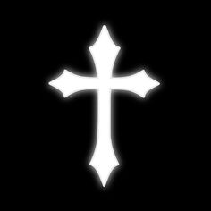 a white cross on a black background