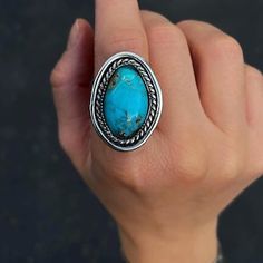 Turquoise Ring Size6.5 Sterling Silver Jewelry Native American - Etsy Nickel-free Bohemian Turquoise Ring, Bohemian Turquoise Concho Ring, Southwestern Concho Jewelry, Western Style Collectible Turquoise Ring, Western Style Turquoise Ring, Jewelry Native American, Bohemian Accessories, American Jewelry, Native American Jewelry