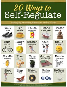 PRICES MAY VARY. Effective Tool to Introduce Self-Regulation: Teach teens, adults, and even kids how to manage their emotions with our Ways to Self-Regulate Poster! Offers 20 self-soothing activities that anyone can do to relax and calm down during stressful times. Easily Readable from Afar: This educational poster has a finish that offers a softer appearance than glossy coating. Its coating prevents glare, so you can see the images and read the texts in the poster clearly from a suitable distance. Lightweight Material: Made to spruce up a classroom, office, commercial space, or even just your home, our large poster uses 100-pound book media paper that easily rolls out. It's designed to beautiful for a long time! Ready for Framing: Our wall poster fits a standard 18-by-24-inch frame, so yo Soothing Activities, Educational Posters For Kids, Saving Money Frugal Living, Office Commercial, Educational Poster, Sensory Issues, Kids Classroom, Self Regulation, Managing Emotions