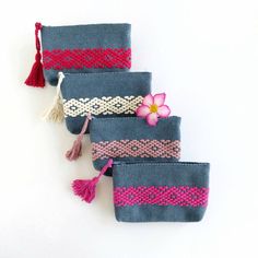 "Keep your makeup and essentials together in these bohemian hand-woven cosmetic bags. Zipper pouches perfect for makeup, money or storage. Click now! ★Quality made makeup bags handwoven by \"Don Liberio\", a very talented artisan in a small town in Oaxaca, México.   He uses a prehispanic backstrap loom, which is a traditional technique passed down from generation to generation.  This zipper pouches combo is made with high quality materials and our bags are woven and sewn with care and attention Small Makeup Pouch, Valentines Gift For Her, Backstrap Loom, Bohemian Girls, Zipper Pouches, Small Boho, Small Makeup, Make Makeup, Christmas Gifts For Girls