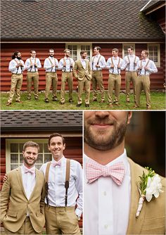 the men are dressed up and ready for their wedding