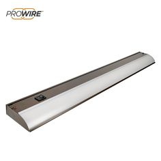 a white light that is on top of a wall mounted fixture with the words prowire above it