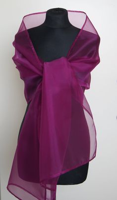 A very elegant organza shawl for your wedding party or evening dress. Made of luxury organza, slightly sparkles on the sun or light. Color: violet purple ( other colors are available ) Size : 200 cm x 45 cm You can use it as a wrap, shawl or stola. WE have matching bags in our Etsy Shop! WE accept credit cards! Organza Shawl, Evening Shawls And Wraps, Purple Ball Gown, Diy Shawl, Mother Of The Groom Gowns, Shawl Outfit, Purple Shawl, Organza Jacket, African Outfits