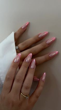 Nails Full Color, Pink Chrome Nails, Gel Nails Diy, Minimal Nails, Summery Nails, Fabulous Nails, Dream Nails, Fire Nails, Funky Nails