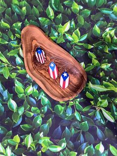 Puerto Rican Flags inspired printed wood earrings, 2.5 drop length, Available in three patterns, Represent your Roots and heritage with these Cute symbolic earrings. Almond Shaped, Puerto Rican, Wood Earrings, Bronx, Wood Print, Jewelry Earrings Dangle, Dangle Drop Earrings, Almond, Dangle Earrings