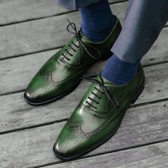 Green Dress Shoes, Men Leather Boots, Leather Boots Men, Chelsea Shoes, Hand Made Shoes, Seven Eleven, Leather Lace Up Shoes, Leather Shoes For Men, Wingtip Shoes