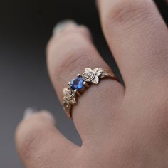 925K Silver Tanzanite Engagement Ring Leaf Flowers Rose - Etsy Turkey Fine Jewelry Rings With Rose Design For Gift, Fine Jewelry Rose Design Rings As Gift, Fine Jewelry Rose Design Rings For Gifts, Engagement Ring Leaf, Tanzanite Engagement Ring, Flowers Rose, Tanzanite Ring, Ring Art Deco, Leaf Ring