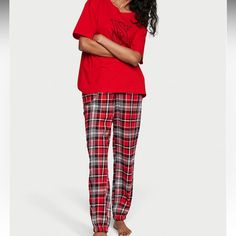 Snuggle Up To This Comfy Sleep Combo: A Pair Of Cozy Flannel Pajama Pants Plus An Oversized Tee For Supreme Comfort Night After Night. Includes Top And Bottom Hits At Hip Jogger Cuff Woven Pant With Elastic Waist And Relaxed Fit Machine Wash Pinterest Uk, Flannel Shorts, Thermal Pajamas, Lingerie Catalog, Victoria Secret Pajamas, Flannel Pajama Pants, Flannel Pajama Sets, Christmas Pajama Set, Victoria Secret Lingerie