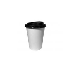 a white coffee cup with black lid