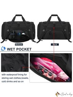 BirdinBag - Waterproof Gym Duffle Bag: 40L Sports Travel Bag with Shoe Compartment & Toiletry Bag Multifunctional Rectangular Duffle Bag For Gym, Waterproof Sports Duffle Bag, Waterproof Rectangular Gym Bag For Daily Use, Durable Practical Sports Bag, Multifunctional Waterproof Sports Bags, Durable Multifunctional Sports Bags, Multifunctional Sports Bags Durable, Multifunctional Durable Sports Bags, Waterproof Gym Bag