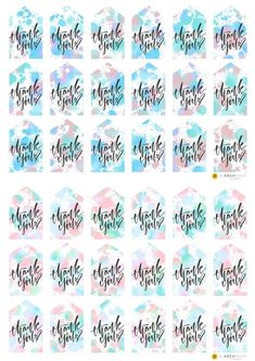 watercolor and inked stickers with the words make girls written on them in different colors