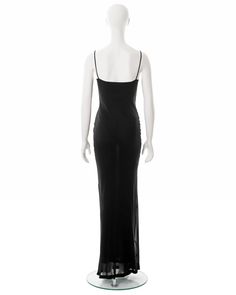 Gucci by Tom Ford black bias cut silk crepe chiffon evening slip dress, ss 1997 For Sale at 1stDibs | tom ford slip dress