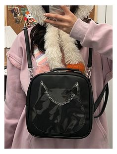 3Ways Japanese Kawaii Itabag Women PU Leather Transparent Backpack Lovely Cat Shaped Luxury Bags JK Ita Bag Purses and Handbags Bag Size: length 25cm*heigth 25cm*Width 8cm (1-2cm erros)Material: PU Leather/PVCUse:Crossbody Bags/Backpack/Shoulder Bag/Handbags and purses/Itabag/JK Bag [Update 20240809] Harajuku Style Crossbody Shoulder Bag, Everyday Harajuku Backpack Shoulder Bag, Kawaii Portable Bags For Students, Everyday Harajuku Style Backpack Shoulder Bag, Harajuku Style School Shoulder Bag With Removable Pouch, Portable Kawaii Bags For Students, Kawaii Student Shoulder Bag, Kawaii Shoulder Bag With Zipper For Travel, Kawaii Shoulder Bag With Zipper Closure For Travel