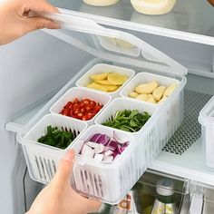 Eniyuu 1 set Reusable Fridge Food Storage Container with Detachable Lids - Keep Fresh Vegetables Fruit Nuts and Meat Organized and Accessible in Your Refrigerator and Pantry, Size:1PC, White Fridge Organizer Walmart, Freezer Storage Solutions, Storage For Fridge, Top Of Freezer Storage, Ztorage Next To Fridge, Grocery Shopping Fridge, Best Way To Organize Freezer, Freezer Meal Storage Containers, Side Of Fridge Storage Pantry