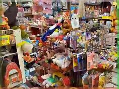 there are many stuffed animals and toys in this store