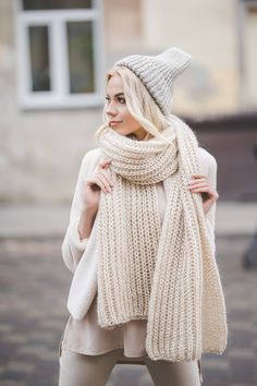 Hand Knitted Beige Winter Shawl, Hand Knitted Beige Shawl For Winter, Handmade Cream Shawl For Winter, Cream Hand Knitted Shawl For Winter, Winter Cream Hand Knitted Shawl, Handmade Cozy Shawl For Winter, Handmade Cozy Winter Shawl, Cozy Handmade Winter Shawl, Hand Knitted Shawl Scarf For Winter