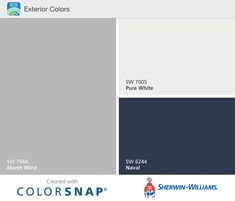 the color scheme for sherylin williams's exterior colors, including gray and white