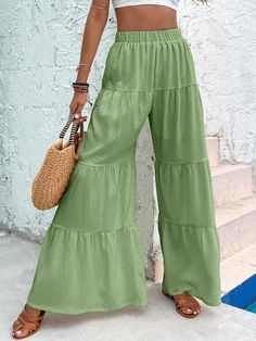 Unleash your inner free spirit with our Boho Ruffled Hem Wide Leg Pants! The flowy and comfortable design will keep you cool and stylish, while the ruffled hem adds a touch of bohemian charm. Perfect for any occasion, these pants will bring out your unique and adventurous side. 100% Polyester Brand Size Dress Bust Waist Hip XS 0-2 31-32.5'' 23-24'' 31-34" S 4--6 33-35'' 25-26'' 35-37" M 8--10 35-36'' 27-28'' 38-39" L 12--14 38-40'' 29-31'' 40-42" XL 14-16 40-42'' 33.5-36'' 44-46" 2XL 18-20 42-44 Beige Boho, Winter Knit Hats, Comfortable Design, Boot Accessories, Black Ruffle, Keep Your Cool, Winter Knits, Sunglass Frames, Free Spirit