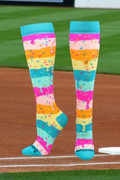 Sprinkles Softball Socks Pink Breathable Workout Socks, Breathable Pink Workout Socks, Casual Training Socks For Sports Season, Sports Season Moisture-wicking Socks, Sporty Pink Socks For Sports, Sporty Pink Sports Socks, Multicolor Breathable Sporty Socks, Sporty Socks For Sports Events, Breathable Sports Socks For Sports Season