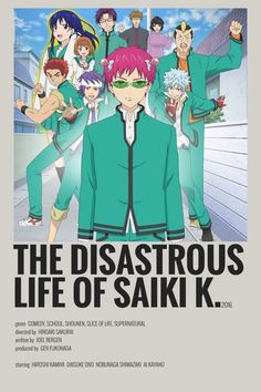 the poster for the movie, the diastrous life of saiki