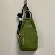 Fashion Sling Purse. Avocado Green , Black Adjustable Strap. Lots Of Room. 2 Top Zippers, 1 Front Zip And Pocket Inside Front Flap For Phone. Green Crossbody Chest Bag For On-the-go, Versatile Green Chest Bag With Adjustable Strap, Green Chest Bag With Adjustable Strap For Everyday, Everyday Green Chest Bag With Adjustable Strap, Trendy Green Chest Bag For Everyday Use, Trendy Green Everyday Chest Bag, Green Crossbody Chest Bag With Zipper, Green Crossbody Chest Bag With Zipper Closure, Green Rectangular Chest Bag With Zipper Closure