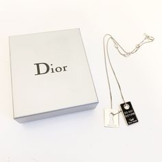 "Brand Christian Dior/クリスチャンディオール Color Silver×Black Actual size Chain length: 40cm/ 15.748 in parts 1: length 2.5cm x width 1.5cm/ length 0.9843 in x width 0.5905 in parts 2: length 2cm x width 1.5cm/ length 0.7874 in x width 0.5905 in ※1 inch 2.54 cm Condittion good condition. Others are not, such as dirt and damage that stands out, it is a good state. with a storage box. Vintage, used clothing, thank you for your purchase of on who understand the characteristics of the foreign products. 多少の使用 Designer Black Necklaces For Gift, Designer Black Necklace As A Gift, Designer Black Necklace For Gift, Designer Engraved Necklace For Gift, Elegant Silver Necklaces With Silver-tone Logo Plaque, Elegant Silver Necklace With Silver-tone Logo Plaque, Formal White Gold Necklace With Logo Charm, Designer Metal Necklaces For Gifts, Luxury Black Necklace With Logo Charm