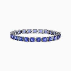 Effy 14K White Gold Tanzanite & Diamond Tennis Bracelet, 14.74 TCW