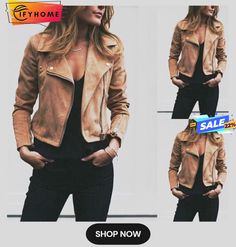 Women Ladies Long Sleeve Waterfall Cardigan Blazer Coat Open Front Suede Jacket Zip Up Biker Casual Tops Clothes Casual Biker Jacket With Lapel Collar For Fall, Spring Casual Biker Jacket With Lapel Collar, Spring Biker Jacket With Long Sleeves, Spring Long-sleeve Biker Jacket, Casual Biker Jacket For Fall, Trendy Brown Long Sleeve Biker Jacket, Trendy Brown Biker Jacket With Long Sleeves, Fitted Long Sleeve Biker Jacket For Fall, Fitted Biker Jacket With Lapel Collar For Spring