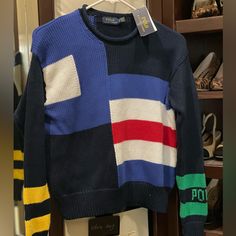 Polo Ralph Lauren Limited Edi Motion Cable Knit Sweater, New With Tag, Xs Designer Blue Long Sleeve Sweater, Designer Long Sleeve Blue Sweater, Designer Blue Tops For Fall, Designer Blue Tops For Winter, Designer Blue Sweater For Winter, Designer Blue Sweater For Fall, Polo Ralph Lauren Sweater, Polo Ralph Lauren Women, Lambswool Sweater