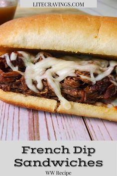 french dip sandwiches with cheese and meat