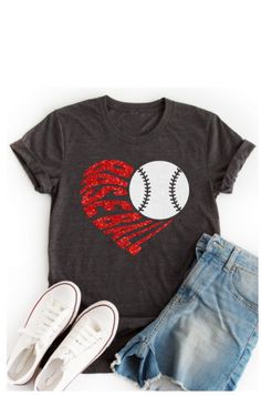 Baseball Heart Shirt | Glitter Baseball Heart T-Shirt | Youth or Adult PLEASE READ BEFORE ORDERING WE CANNOT RUSH ORDERS OR CREATE NEW DESIGNS DURING PEAK SEASON AUG - MAY. IF YOU NEED TO CANCEL PLEASE DO SO WITHIN 24HRS Please read full description before ordering we cannot be responsible for mistakes made by not reading the full description. ORDERING INSTRUCTIONS: 1. Select your Garment Size/Color Each size must be selected separately. Please do NOT leave a list of sizes in the notes. This wil Circuit Shirts, Drumline Shirts, Band Mom Shirts, Baseball Dad Shirts, Basketball Mom Shirts, Mom Tank Tops, Angels Baseball, Baseball Tee Shirts, Stitch Shirt