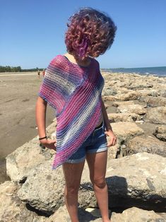 Knitted woman poncho summer shawl swimsuit cover pink shrug | Etsy Pink Shrug, Loose Knitting, Summer Poncho, Cropped Wool Sweater, Hand Knit Poncho, Knit Poncho Sweater, Summer Shawl, Cozy Wrap, Knit Poncho