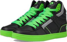 Green Mid-top Skate Shoes For Streetwear, Green Urban High-top Sneakers For Skateboarding, Urban Green High-top Sneakers For Skateboarding, Urban High-top Sneakers With Vulcanized Sole For Skateboarding, Black High-top Hip Hop Skate Shoes, Green Synthetic Skate Shoes For Streetwear, Urban High-top Skateboarding Sneakers With Rubber Sole, Synthetic High-top Sneakers For Skateboarding, Synthetic Vulcanized Sole Skate Shoes