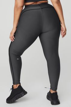 A chic alternative to basic black leggings, the Suit Ups have a boxer-style waistband and body-contouring piping that flatters in all the right places. And they’re made from Airlift—our best-selling high-compression fabric that lifts, sculpts, and stands out with a subtle shine. As for the fit, they reach extra high on the waist with full-length legs. Don’t forget the matching bra to complete the set. Tennis Design, Womens Black Pants, Compression Fabric, Suit Up, Tennis Clothes, Back Women, Body Contouring, Black Sneakers, Alo Yoga