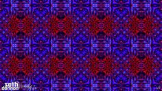 an abstract design with red and blue colors in the center, on a purple background