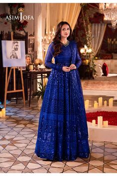 AJCR-01 | CHANDNI RAATEIN | ASIM JOFA in UK USA UAE online kapraye.com Blue Georgette Maxi Length Set, Blue Semi-stitched Evening Dress, Blue Sequined Sets For Eid, Blue Georgette Evening Sets, Blue Party Wear Sets For Evening, Blue Long Sleeve Evening Set, Blue Georgette Long Sleeve Sets, Blue Long Sleeve Georgette Sets, Blue Sequined Long Sleeve Set